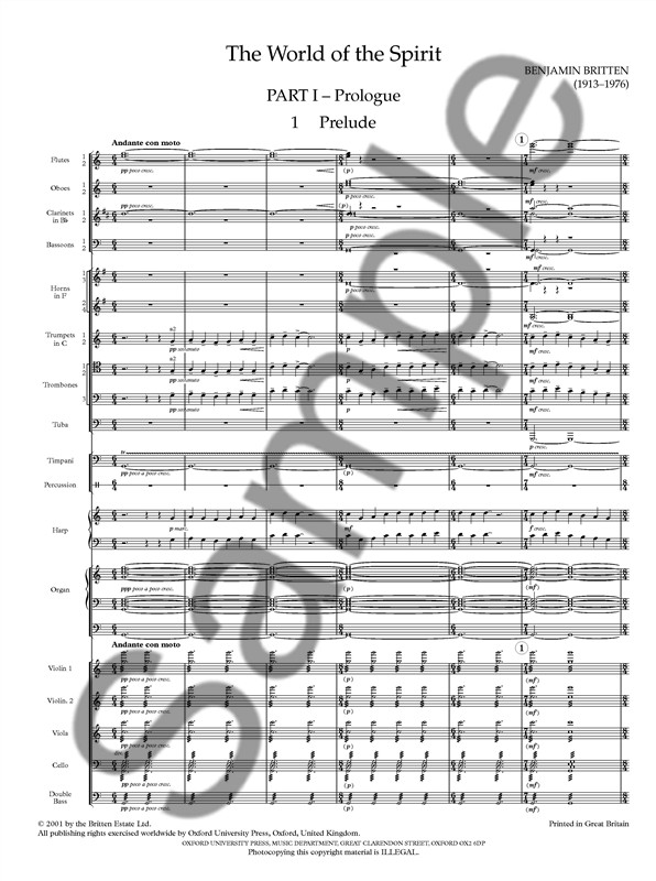 Benjamin Britten: The World Of The Spirit (Full Score)