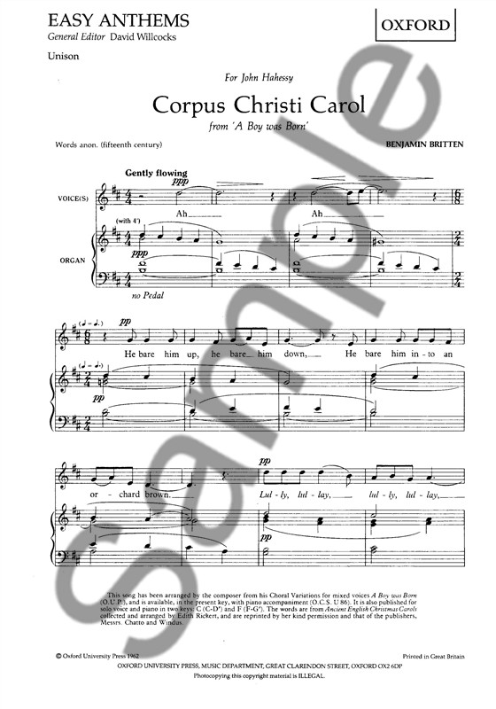 Benjamin Britten: Corpus Christi Carol