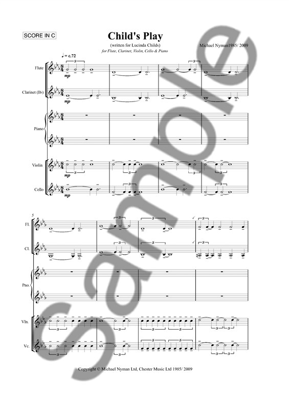 Michael Nyman: Child's Play (Score/Parts)