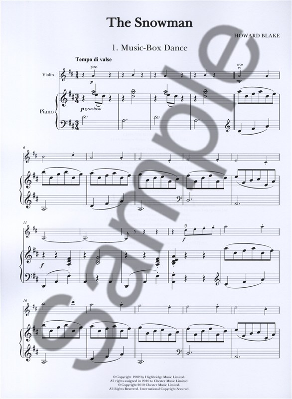 Howard Blake: The Snowman Suite (Violin/Piano)
