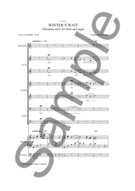 James Whitbourn: Winter's Wait (SATB/Organ)