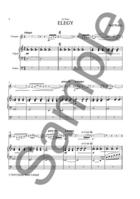 Rolf Wallin: Elegy for Trumpet and Organ
