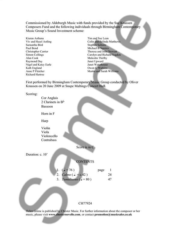 Helen Grime: A Cold Spring (Score)