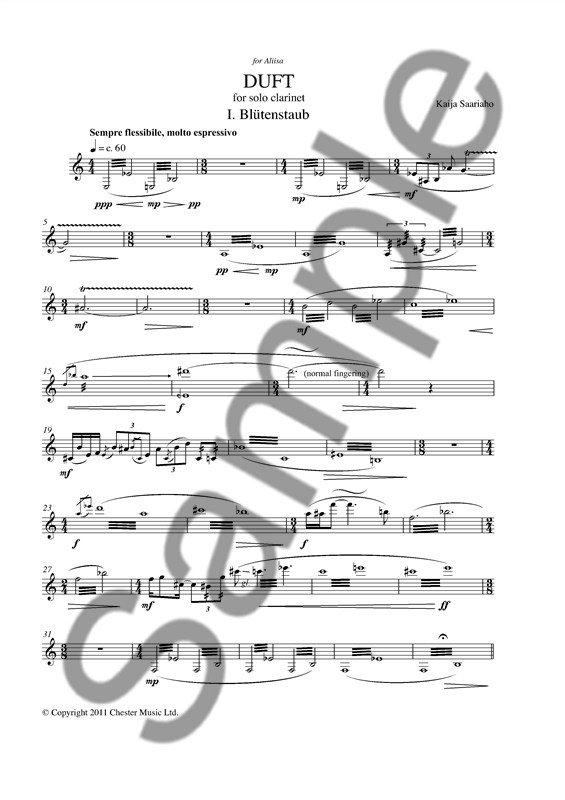 Kaija Saariaho: Duft for Solo Clarinet
