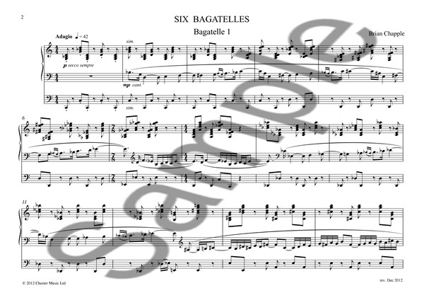Brian Chapple: Six Bagatelles for Organ