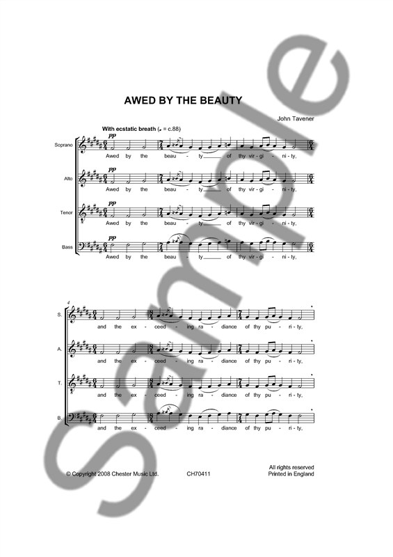 John Tavener: Awed By The Beauty (SATB)