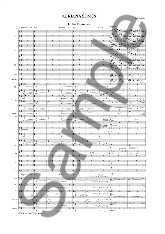 Kaija Saariaho: Adriana Songs (Full Score)