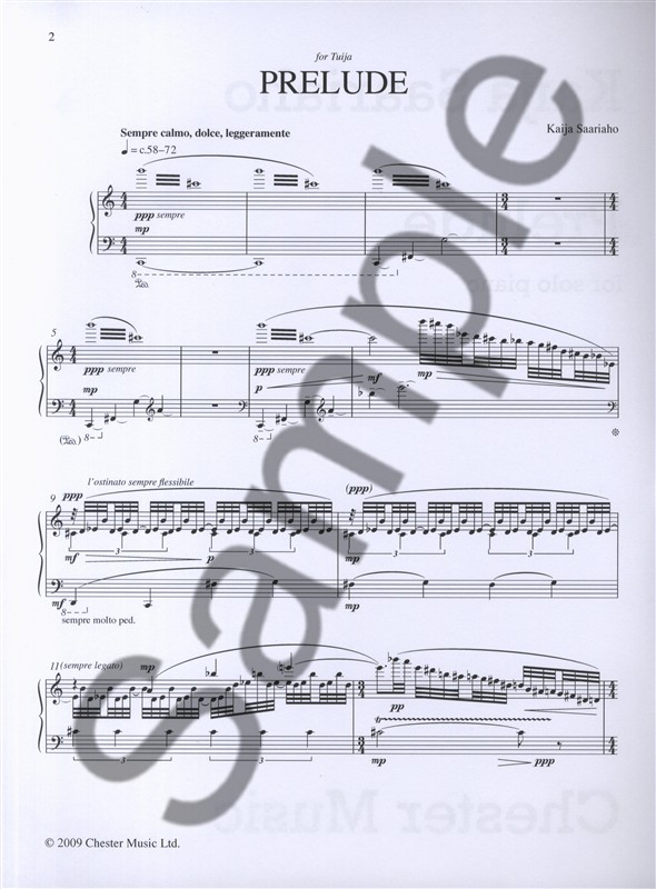 Kaija Saariaho: Prelude For Solo Piano