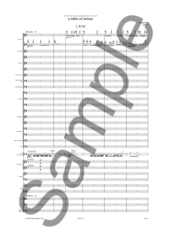 Simon Holt: A Table Of Noises (Full Score)