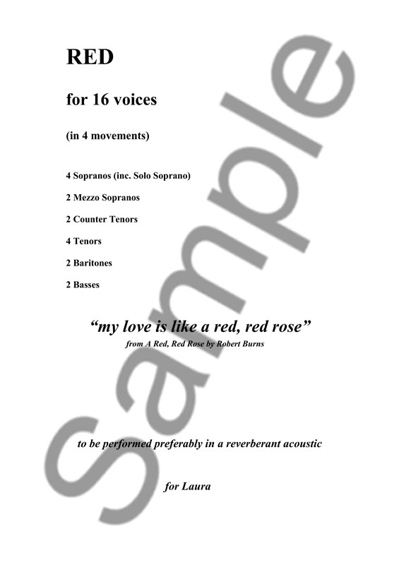 Craig Armstrong: Red For 16 Voices (In Four Movements)