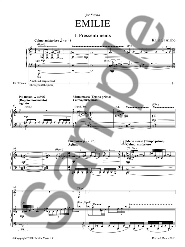 Kaija Saariaho: Emilie (Vocal Score)