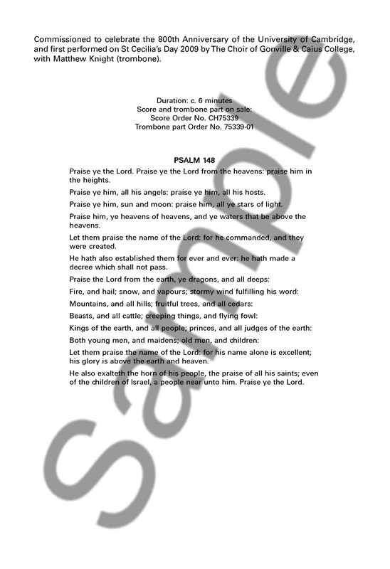 Judith Weir: Psalm 148 (Score)