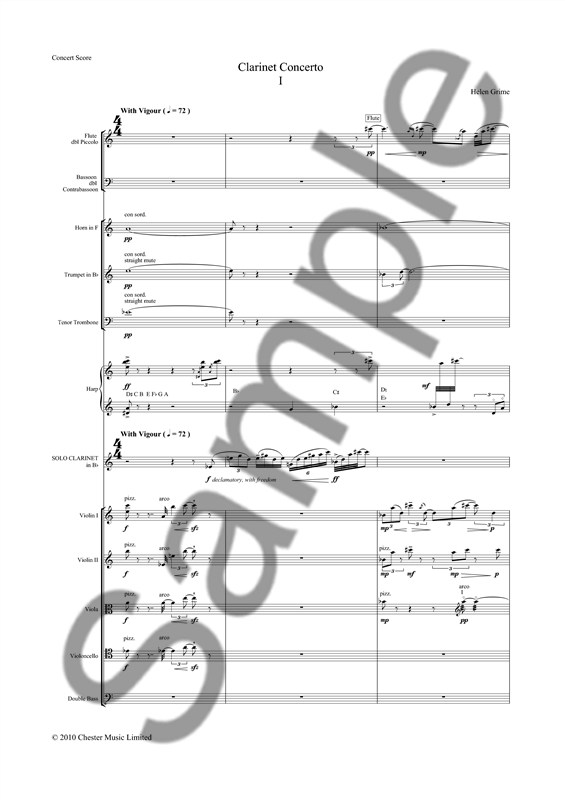 Helen Grime: Clarinet Concerto (Score)