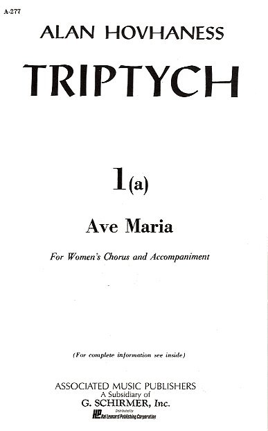 Alan Hovhaness: Ave Maria Op.100 No.1a (Vocal Score)