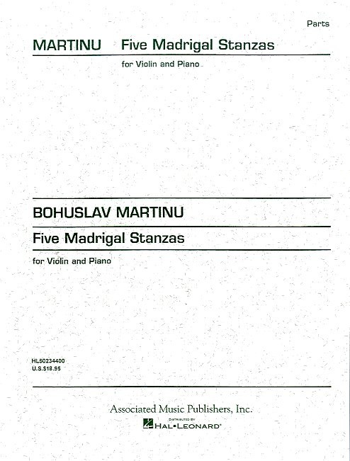 Bohuslav Martinu: Five Madrigal Stanzas