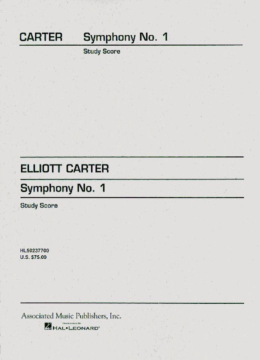 Elliott Carter: Symphony No.1 (Study Score)