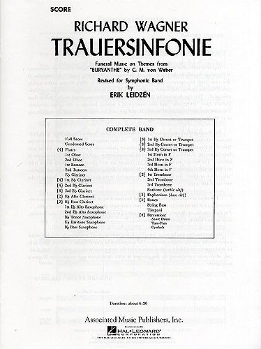 Richard Wagner: Trauersinfonie For Concert Band (Score)
