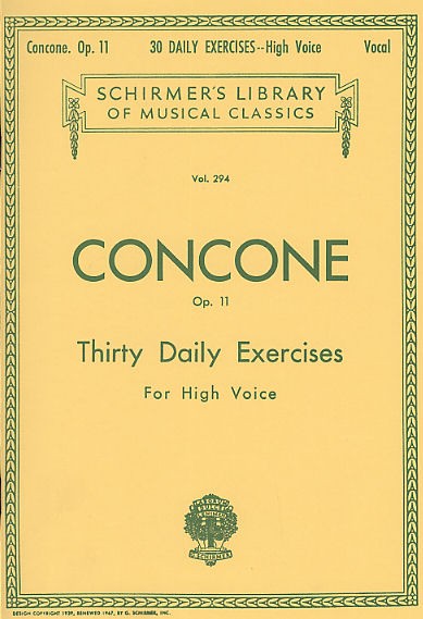 Giuseppe Concone: Thirty Daily Exercises Op.11 For High Voice
