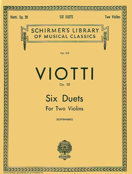 Giovanni Battista Viotti: Six Duets For Two Violins Op.20