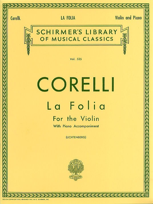 Arcangelo Corelli: Variations On La Folia (Violin/Piano)