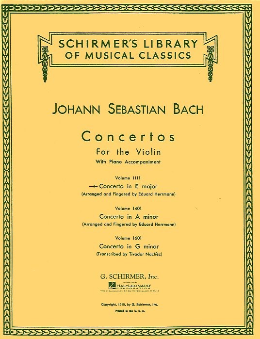 Johann Sebastian Bach: Violin Concerto In E Major (Violin/Piano)