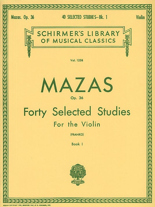 Jacques F. Mazas: Forty Selected Studies For The Violin Op.36 Book I