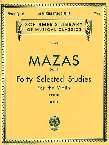 Jacques F. Mazas: Forty Selected Studies For Violin Op.36 Book 2