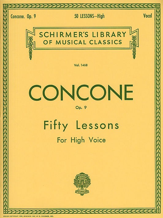 Giuseppe Concone: Fifty Lessons For High Voice Op.9
