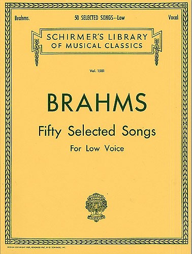 Johannes Brahms: Fifty Selected Songs For Low Voice