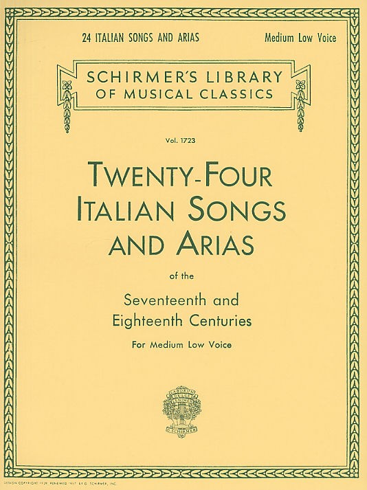 Twenty-Four Italian Songs And Arias Of The 17th And 18th Centuries - Medium Low