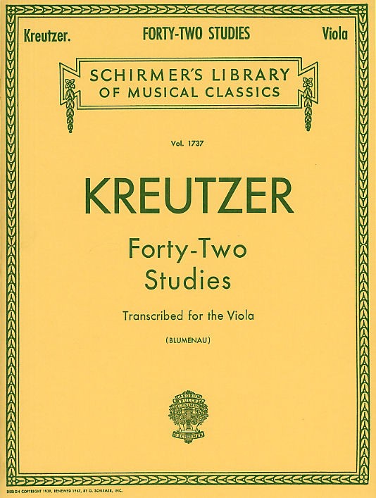 Rodolphe Kreutzer: Forty-Two Studies (Viola)