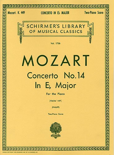 W.A. Mozart: Piano Concerto No.14 In E Flat K.449 (2 Piano Score)