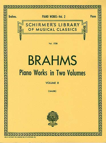 Johannes Brahms: Piano Works Volume 2 (Sauer)