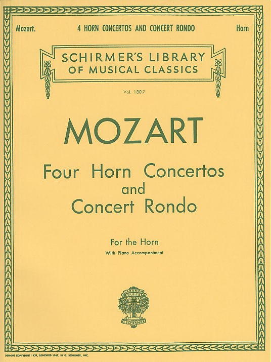 W.A. Mozart: Four Horn Concertos And Concert Rondo (Horn/Piano)