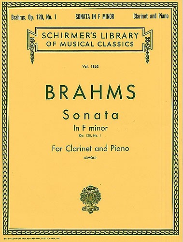Johannes Brahms: Sonata For Clarinet And Piano In F Minor Op.120 No.1