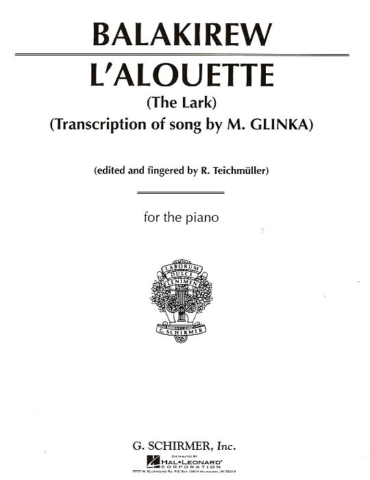 Mily Alexeyevich Balakirev: L'Alouette (The Lark)