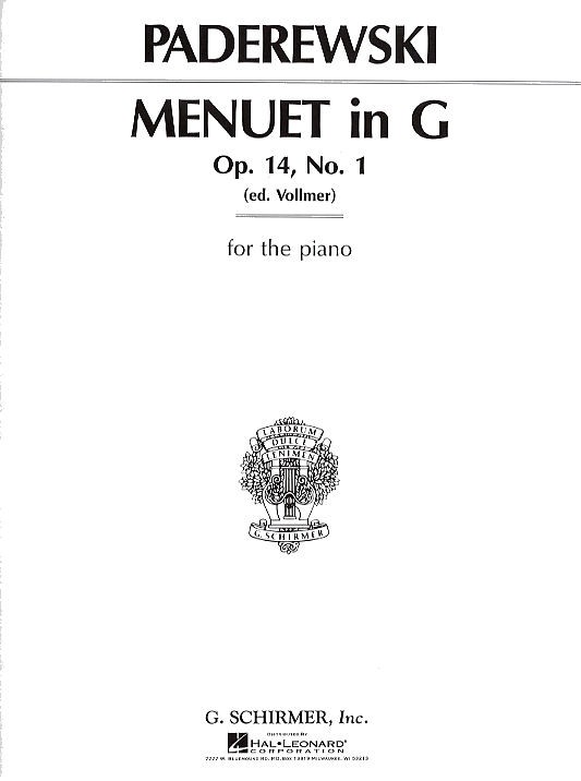 Ignacy Paderewski: Menuet In G Op.14 No.1
