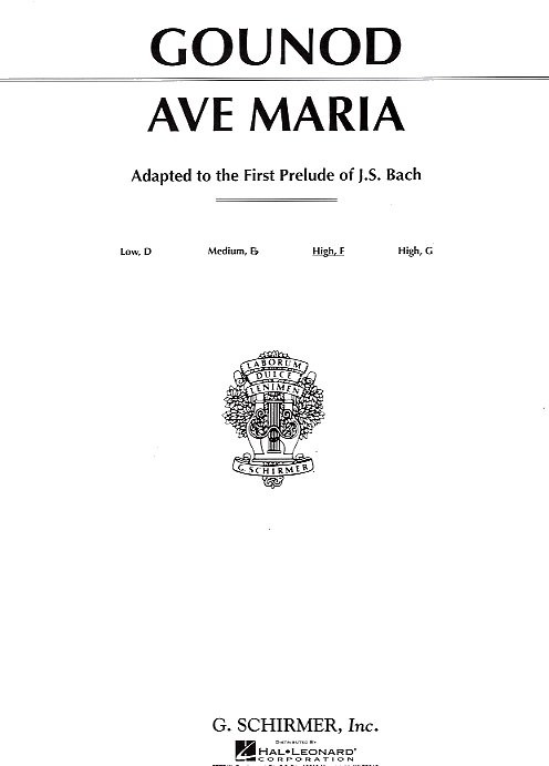 Charles Gounod: Ave Maria In F (Medium High Voice)