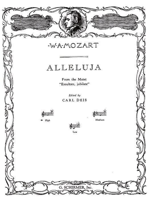 W.A. Mozart: Alleluia From Exsultate Jubilate (High Voice)