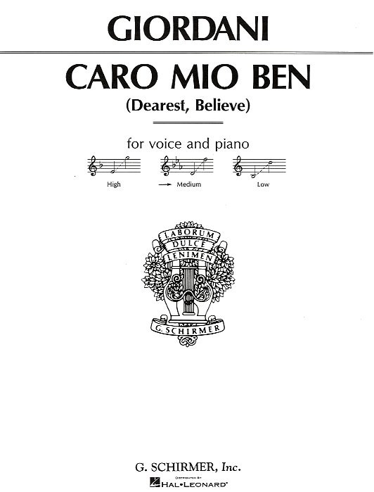 Giuseppe Giordani: Caro Mio Ben (Medium Voice)