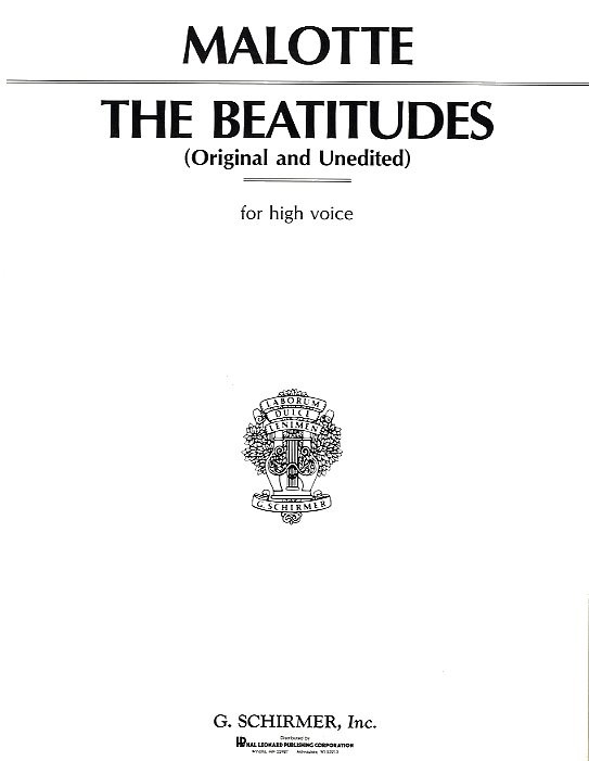 Albert Hay Malotte: The Beatitudes (High Voice)