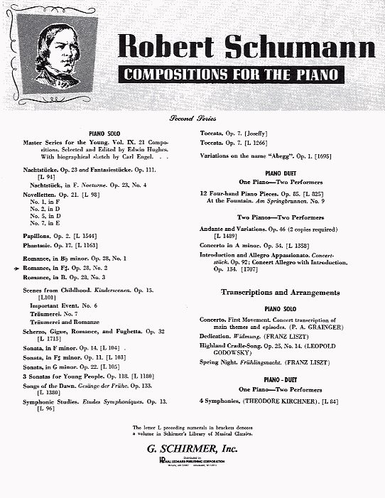 Robert Schumann: Romance Op.28 No.2