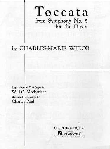 Charles Widor: Toccata (Symphony No.5 For Organ)