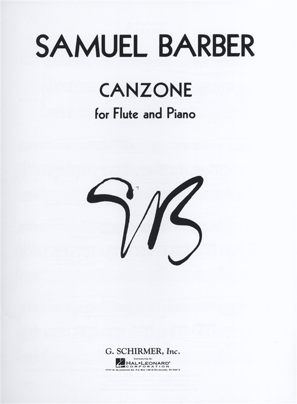 Samuel Barber: Canzone (Flute/Piano)