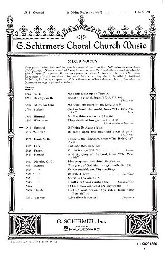 Charles Gounod: O Divine Redeemer (SATB)