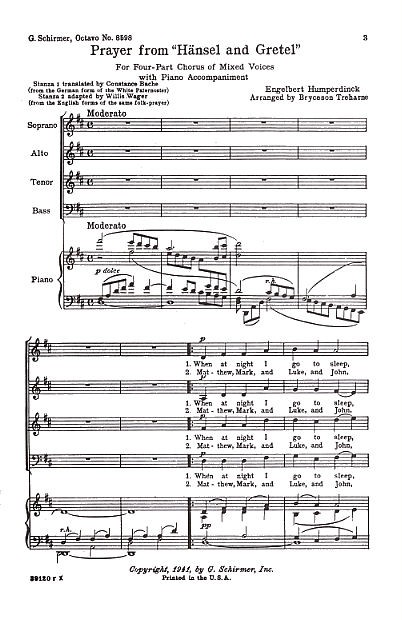 Engelbert Humperdinck: Prayer from Hansel And Gretel (SATB)