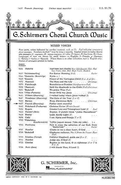 Cesar Franck: Panis Angelicus (SATB/Piano)