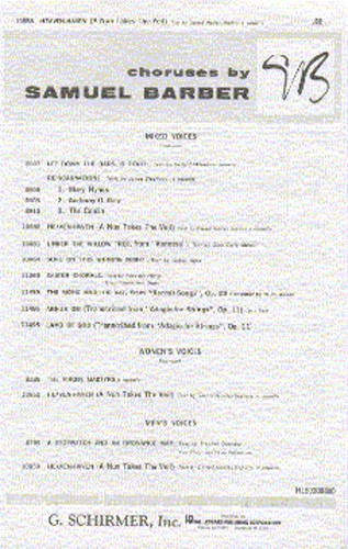 Samuel Barber: Heaven-Haven (A Nun Takes The Veil) SATB