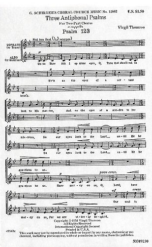 Virgil Thomson: Three Antiphonal Psalms