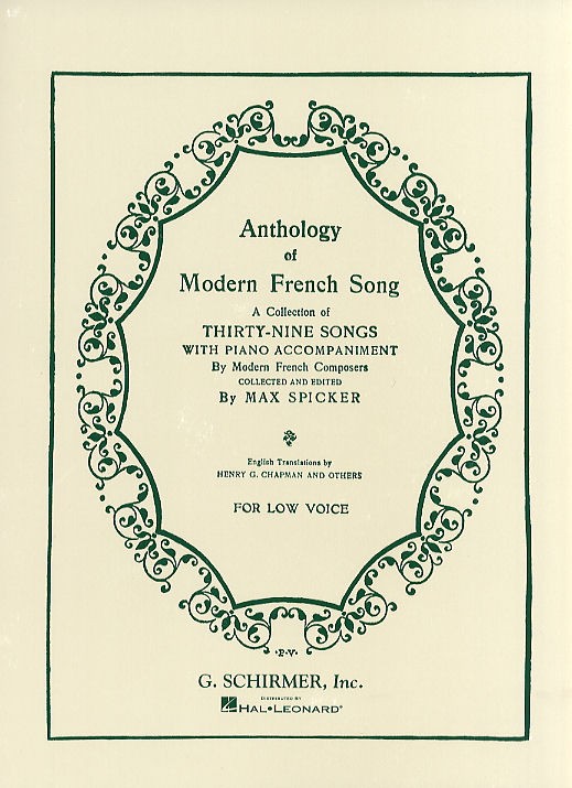 Anthology Of Modern French Song (Low Voice)